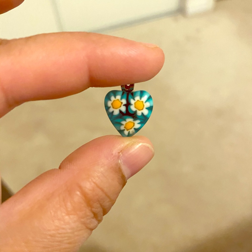 Original Venice Murano Glass heart shaped pendent